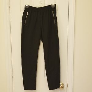 Black jogger style work pant gold zipper